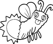Coloriage Luciole sortant sa longue