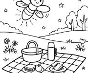 Coloriage Luciole sur le piquenique