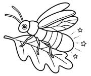 Coloriage Luciole sur une feuille