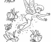 Coloriage Lucioles autour de TinkerBell