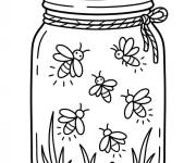 Coloriage Lucioles dans une boite