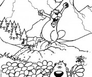 Coloriage et dessins gratuit Marmotte se réveille à imprimer