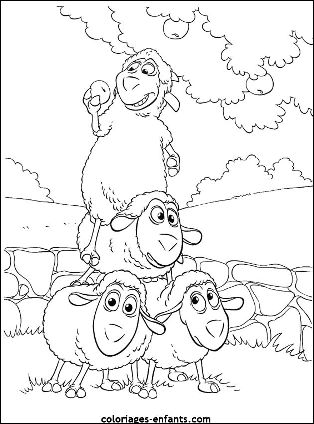 Coloriage et dessins gratuits Moutons humoristiques à imprimer