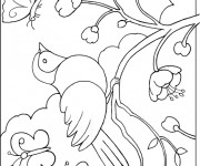 Coloriage et dessins gratuit Oiseau dans la nature à imprimer