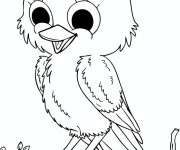 Coloriage et dessins gratuit Oiseau qui chante à imprimer