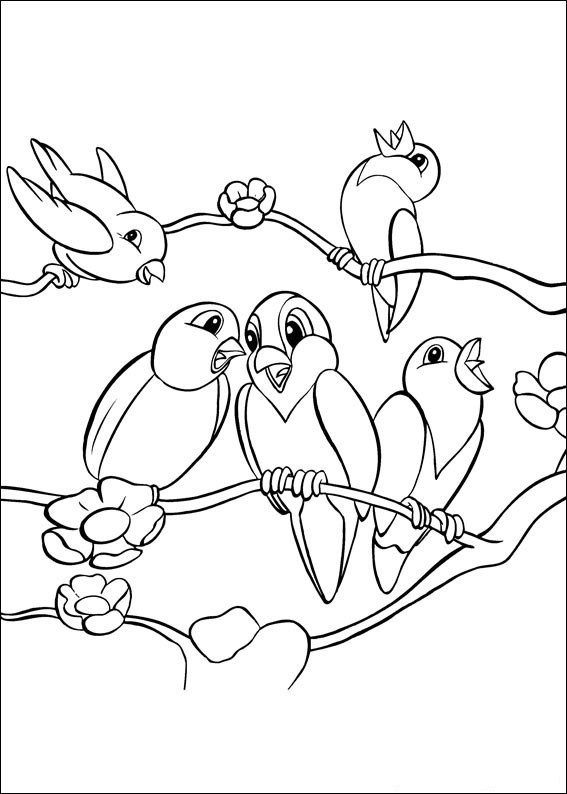 Coloriage Oiseaux En Train De Chanter Dessin Gratuit à Imprimer