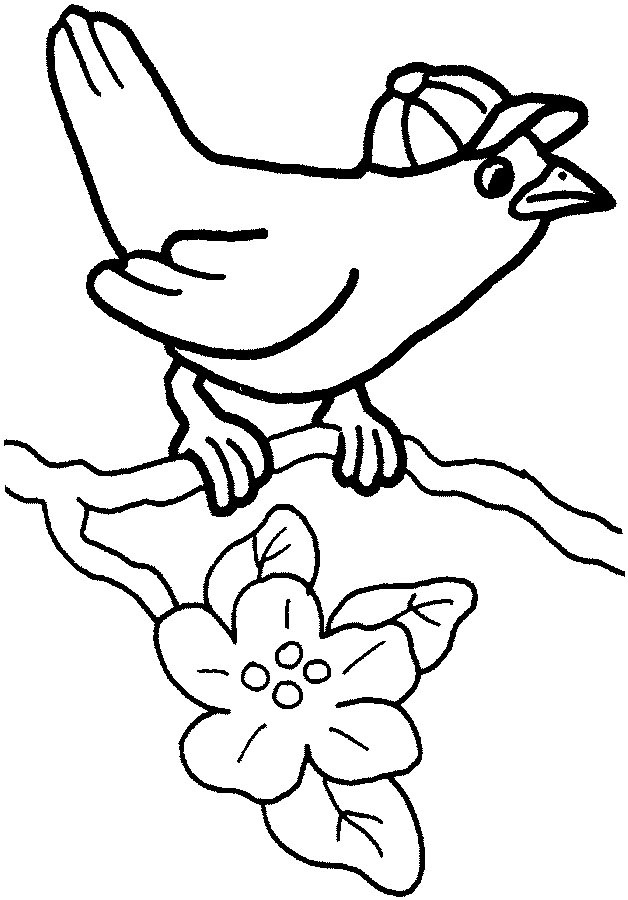 Coloriage et dessins gratuits Un Oiseau portant un chapeau à imprimer