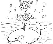 Coloriage Ballerine sur l'Orque