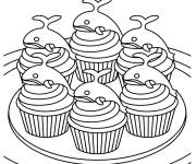 Coloriage Des Orques comme d&eacute;coration sur des petits g&acirc;teaux