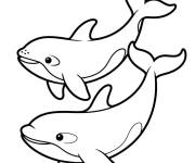 Coloriage et dessins gratuit Deux orques jouent à imprimer