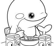 Coloriage Orca prend son petit-d&eacute;jeuner