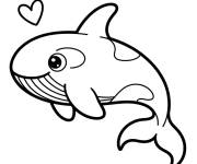 Coloriage et dessins gratuit Orque amoureux à imprimer