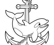 Coloriage Orque et ancre