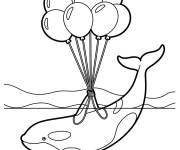 Coloriage et dessins gratuit Orque qui apporte des ballons à imprimer