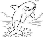 Coloriage et dessins gratuit Orque qui sourit à imprimer