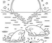 Coloriage Orques au clair de lune