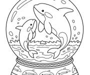 Coloriage Orques dans une boule &agrave; neige