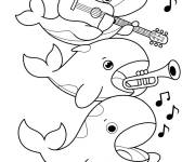 Coloriage Orques jouant des instruments de musique