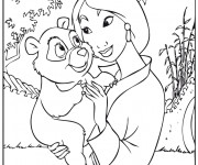 Coloriage Mulan et le petit ours