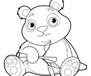 Coloriage et dessins gratuit Panda avec beaux yeux à imprimer