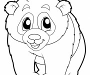 Coloriage et dessins gratuit Panda en noir et blanc à imprimer