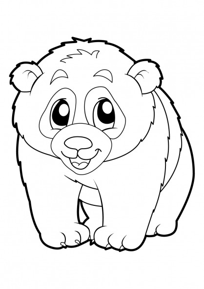 Coloriage et dessins gratuits Panda en noir et blanc à imprimer