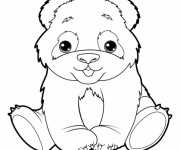 Coloriage et dessins gratuit Panda trop mignon à imprimer