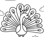 Coloriage Attirant paon