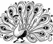 Coloriage et dessins gratuit Beau paon se balade à imprimer