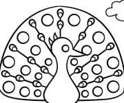 Coloriage Illustration d'un petit paon pour les tout-petits