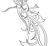 Coloriage Illustration de oiseau paon plumage