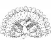 Coloriage Image de paon fantastique