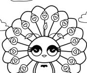 Coloriage Kawaii Paon