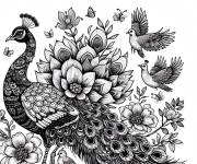 Coloriage et dessins gratuit Le paon le plus beau de tout les oiseaux à imprimer