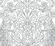 Coloriage Livre de coloriage paon artistique