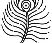 Coloriage Magnifique plume de paon