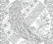 Coloriage Mandala paon artistique difficile