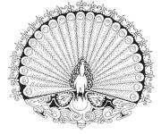 Coloriage Mandala paon pour les jeunes artistes