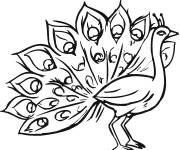 Coloriage Merveilleux paon styl&eacute;