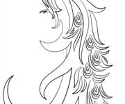 Coloriage Paon abstrait en noir et blanc