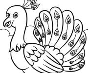 Coloriage Paon adulte de série animé