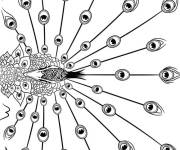 Coloriage Paon aux plumages complexe en ligne