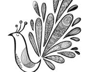 Coloriage Paon avec plumage magique