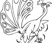 Coloriage Paon de dessin anim&eacute;