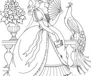 Coloriage Paon de la princesse
