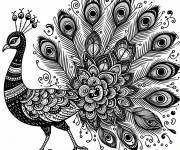 Coloriage et dessins gratuit Paon de profile à imprimer