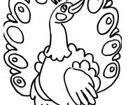 Coloriage Paon dessin&eacute; par les crayons