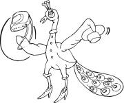 Coloriage Paon dr&ocirc;le de bande anim&eacute;