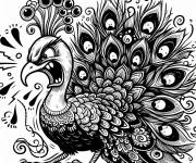 Coloriage et dessins gratuit Paon en criant de cartoon à imprimer
