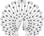 Coloriage Paon en faisant la roue &agrave; colorier